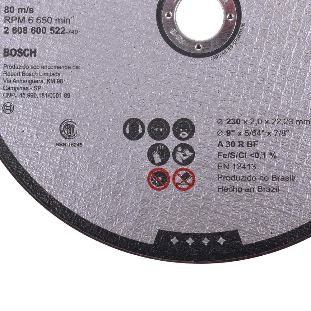 Disco de Corte Expert For Inox 230 MM X 22,23 MM G30 Bosch