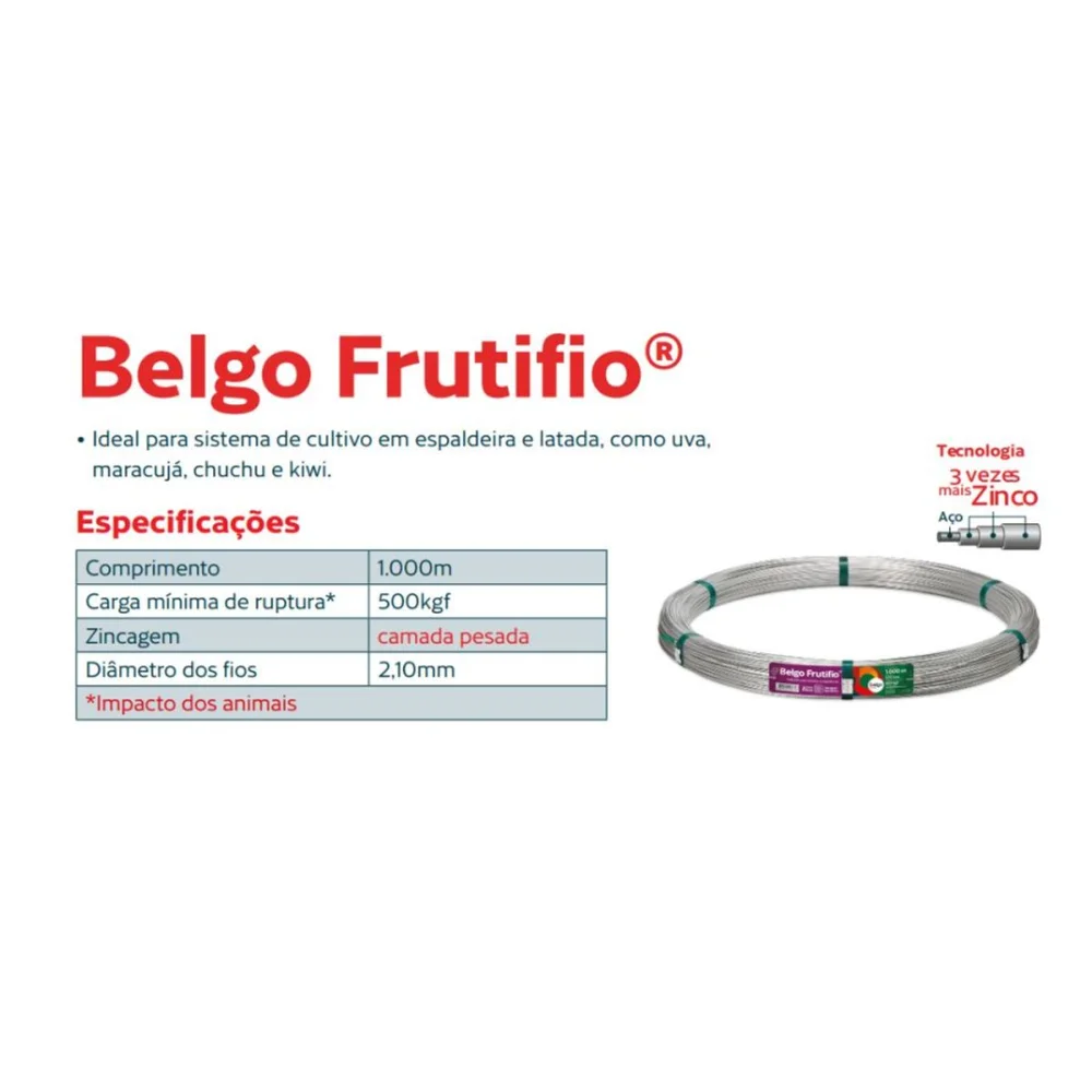 Arame para Fruticultura Frutifio 2,10X1000Mm Belgo