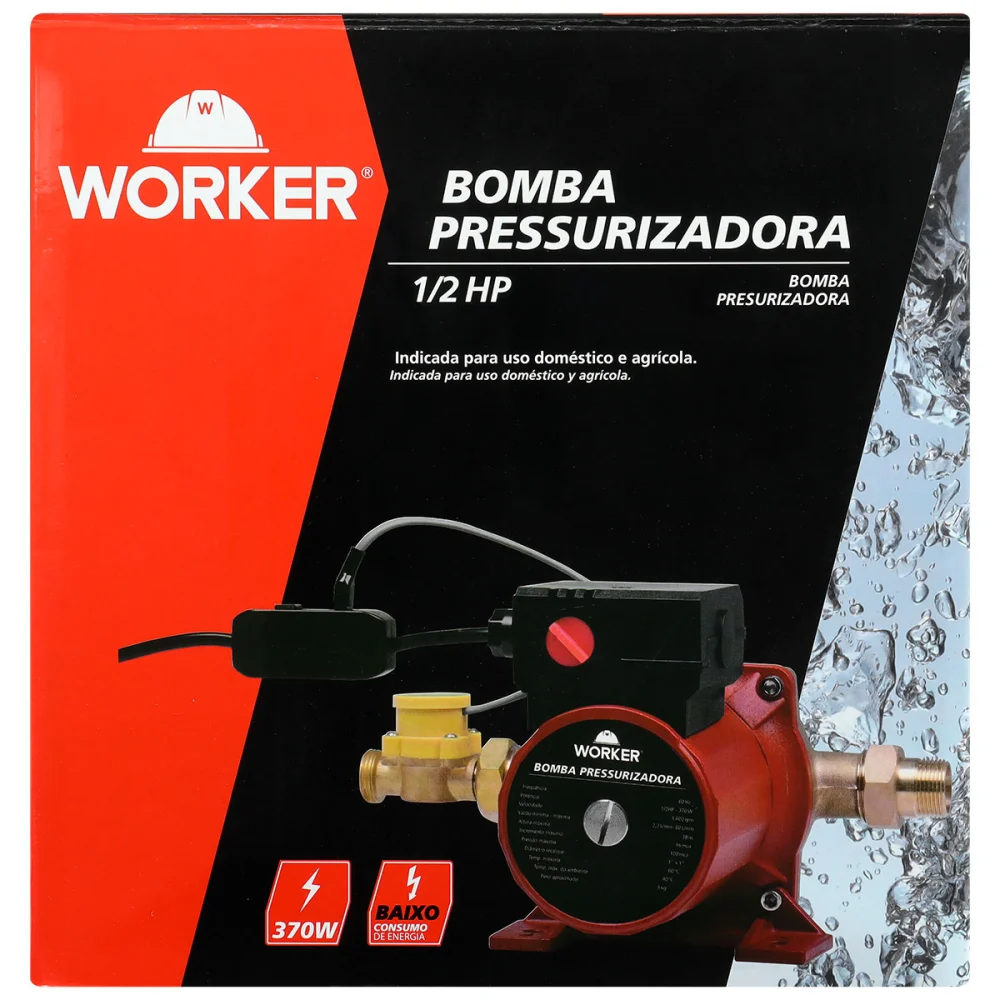 Bomba Pressurizada com 3 Níveis 100Mca 1/2Hp 220V Worker