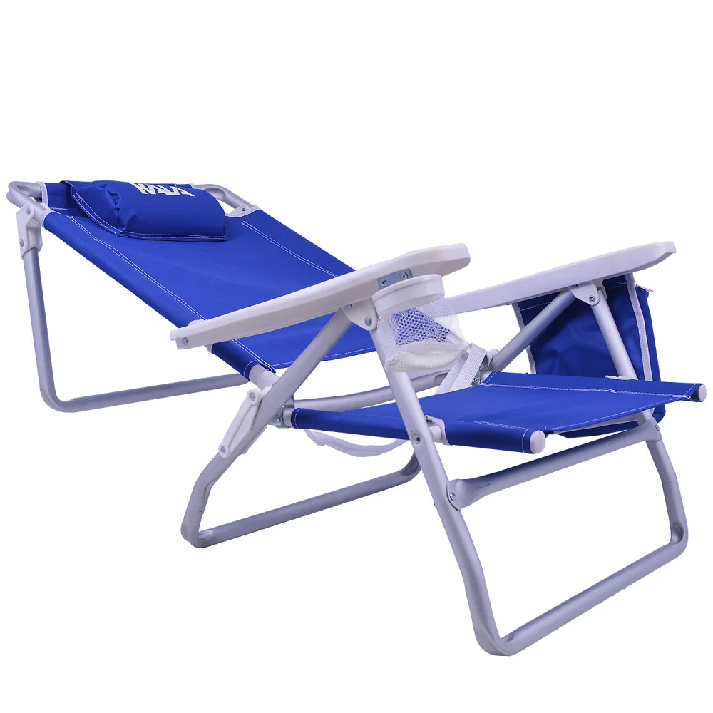 Cadeira de Praia Reclinável com Bolsa Térmica Azul Kala