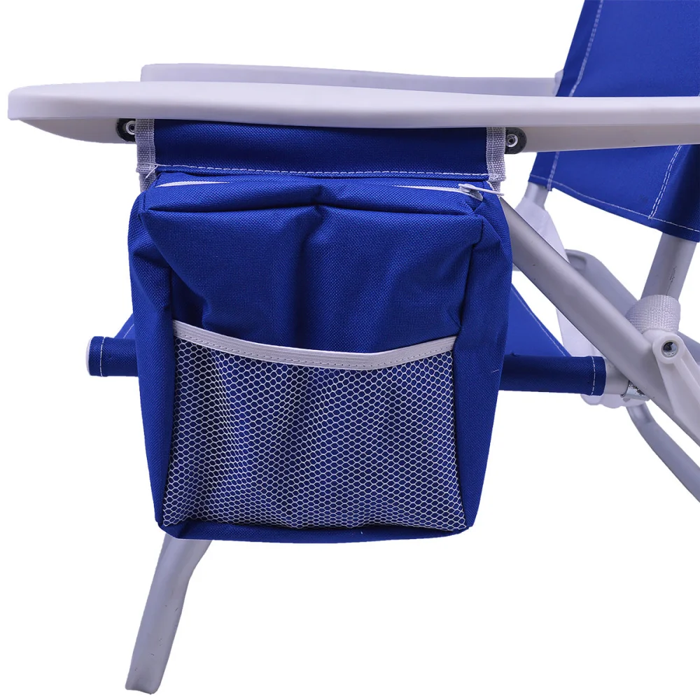 Cadeira de Praia Reclinável com Bolsa Térmica Azul Kala