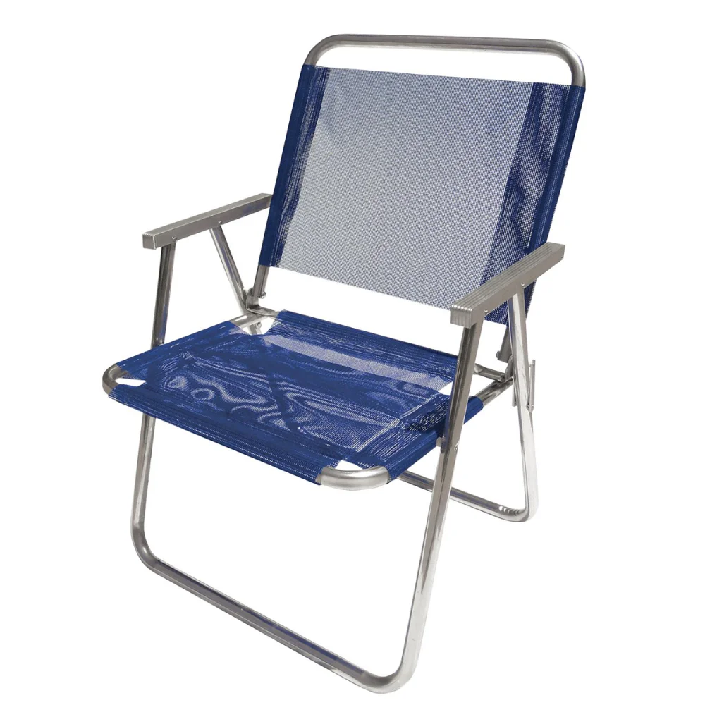 Cadeira de Praia Alumínio Extra Larga Azul Kala