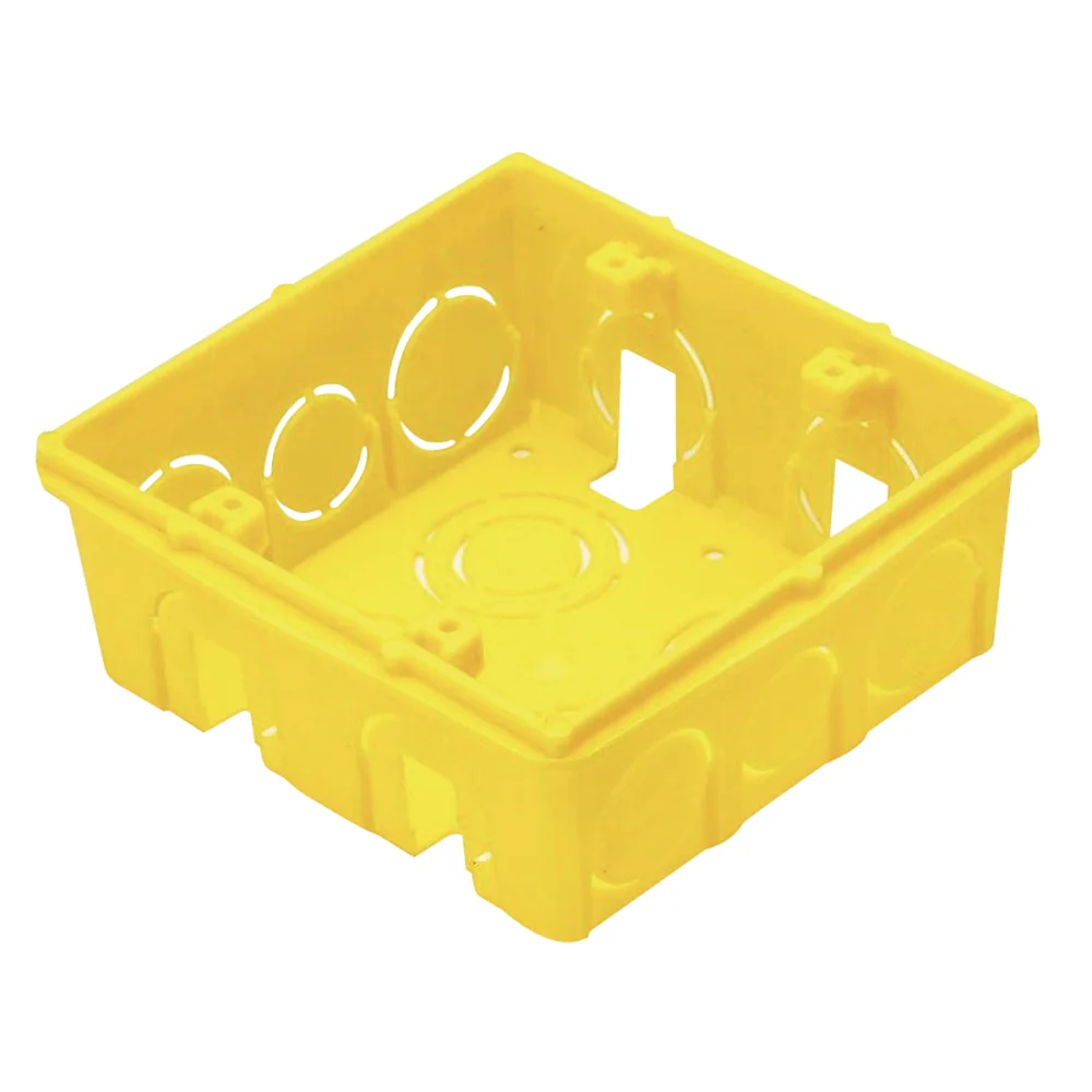 Caixa de Luz Embutir Quadrada Reforçada 4X4 Amarela Tramontina