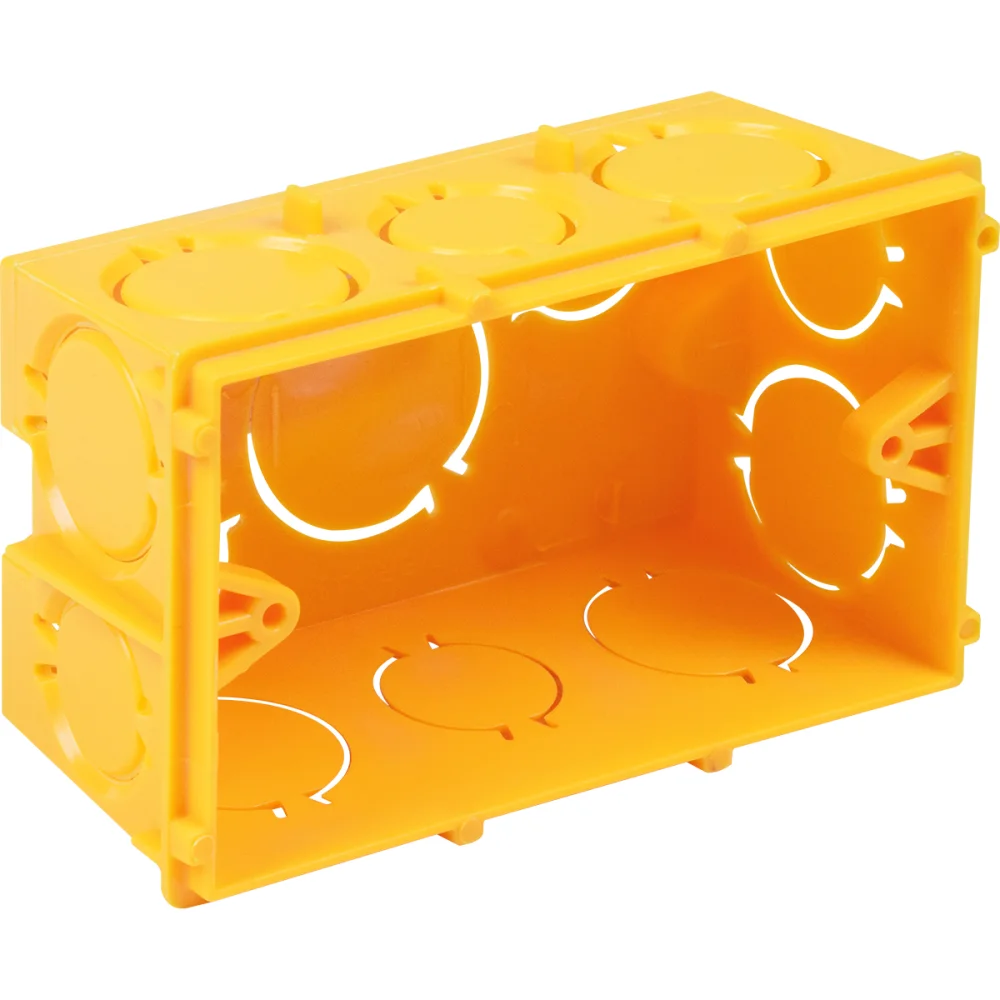 Caixa de Embutir Retangular 4X2 Amarela Tramontina