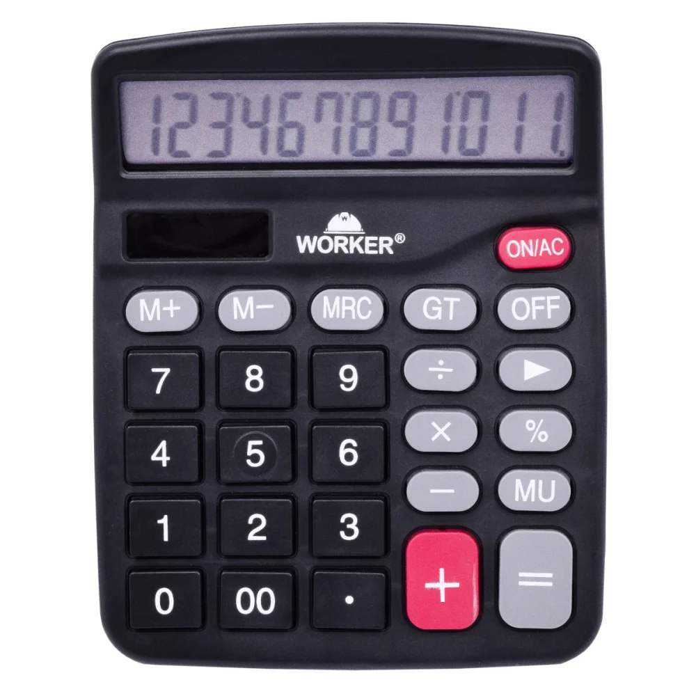 Calculadora de Mesa Eletrônica e Solar 12 Dígitos Worker
