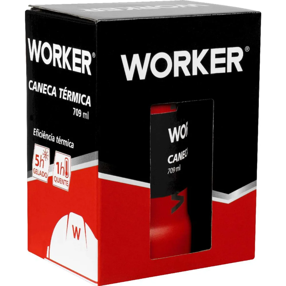 Caneca Térmica Vermelha 709Ml sem Tampa Worker