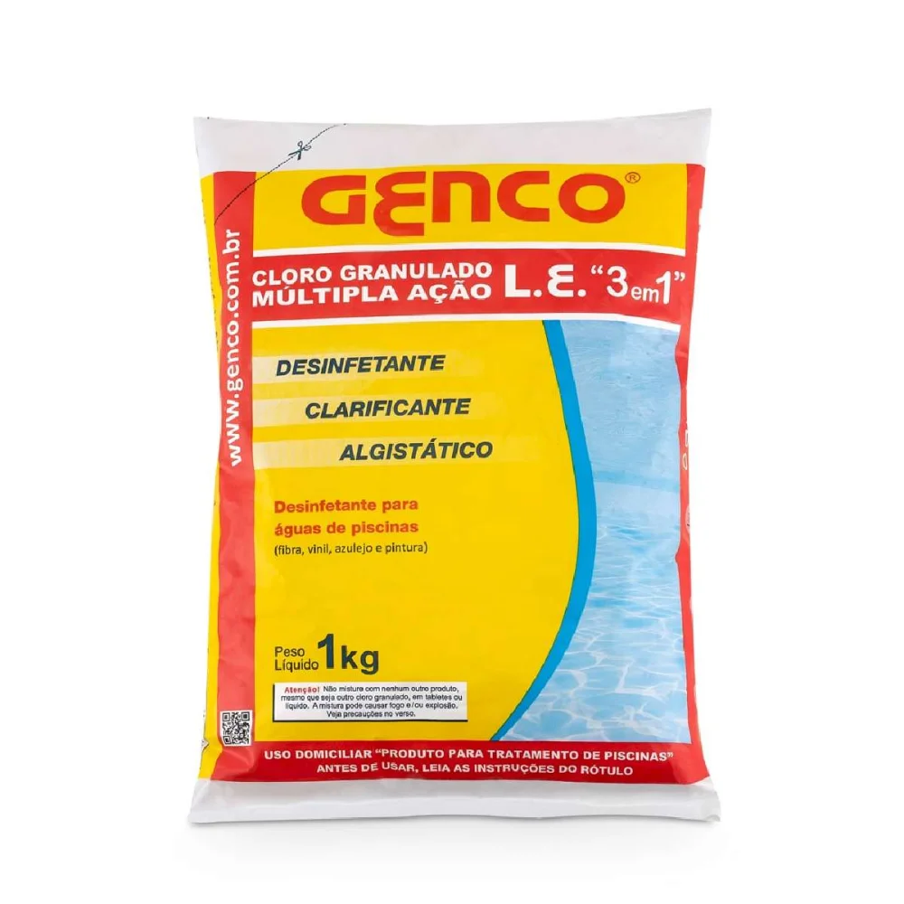 Cloro Granulado L.e. Múltipla Ação 3 em 1 - 1Kg Genco