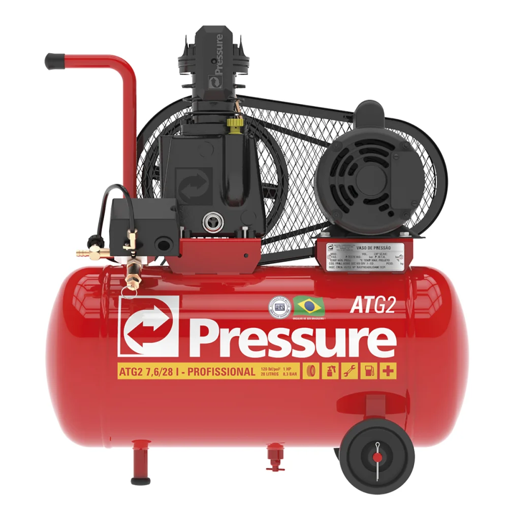 Compressor Ar 7.6Pcm 28L 120Psi Mono Biv Pressure