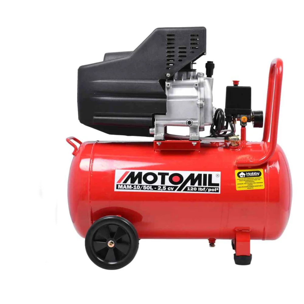 Compressor de Ar 8,8 Pés 2,5Cv 50L Mam10/50 Motomil 127/220