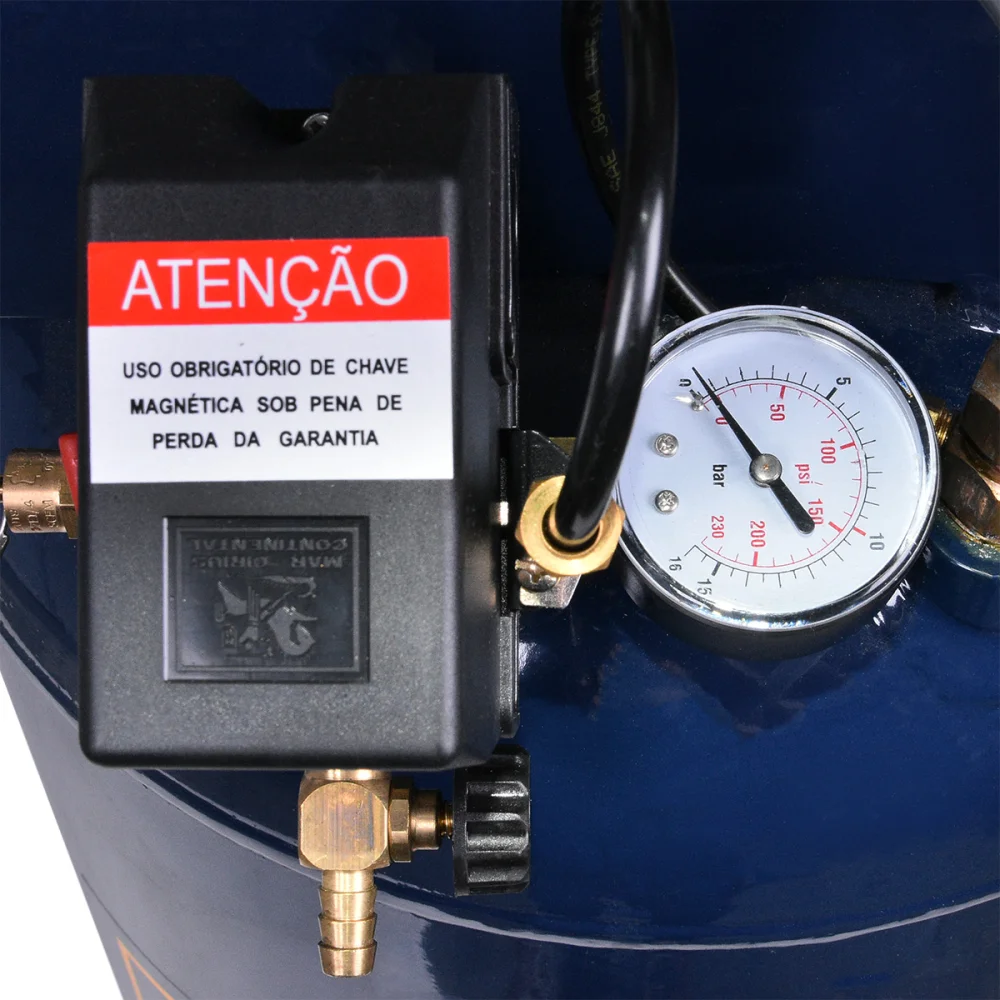 Compressor de Ar Vertical 100L 10Pcm Notus 10/100V Pressure 127/220V