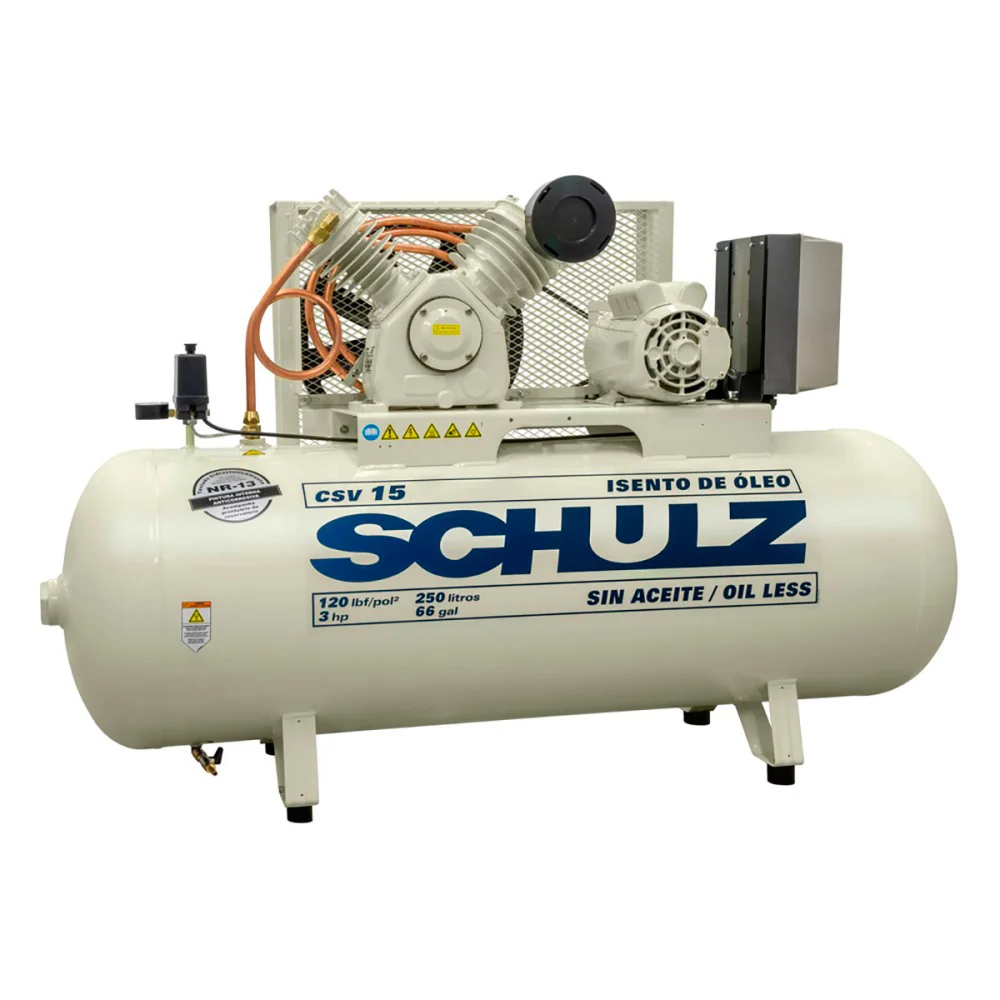 Compressor Isento de Óleo Cvs 220V 250L 15Pcm 3Hp Schulz 