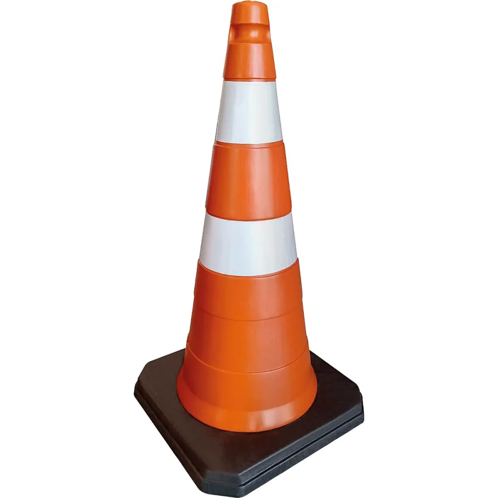 Cone Sinalização 75Cm Base Borracha Plascor