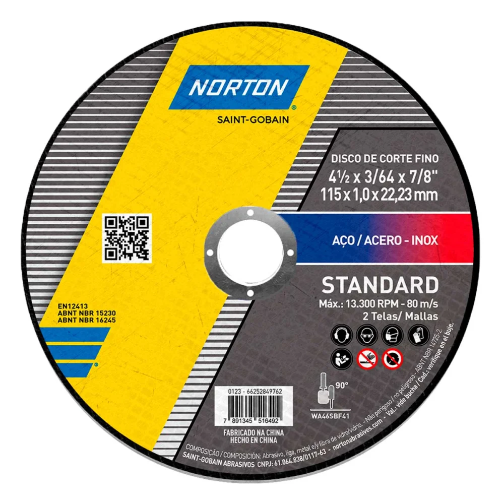 Disco de Corte Standard 115X1,0X22,23Mm Norton