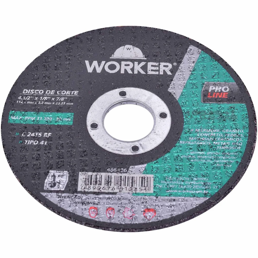 Disco Corte 4.1/2" X 1/8" X 7/8" Worker