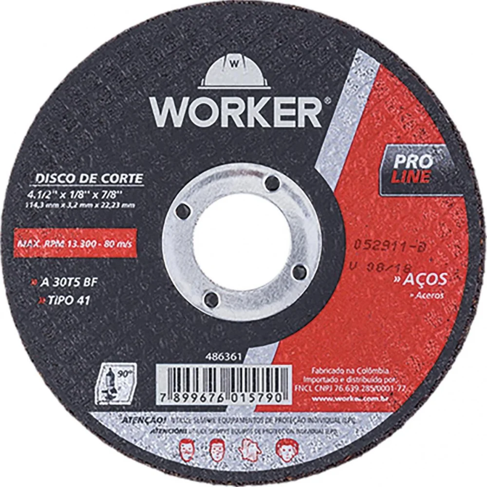 Disco Corte Aço 12" X 1/8" X 3/4" Worker
