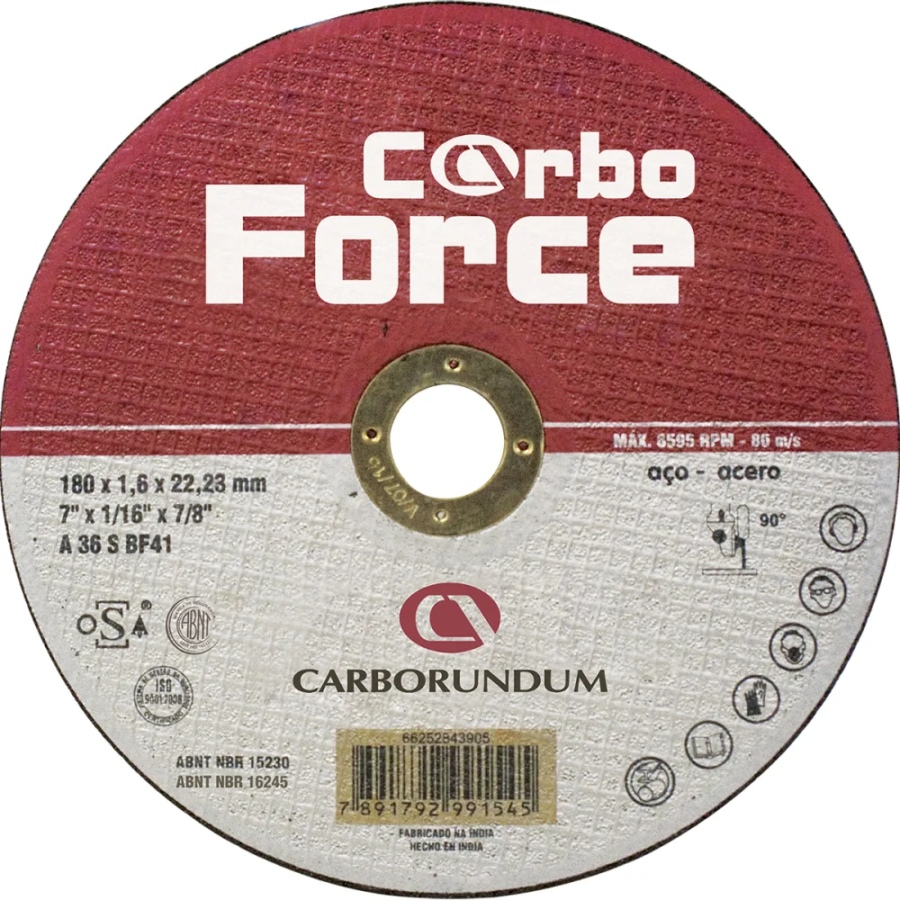 Disco Corte Aco 9" Carborundum 230X3,0X22,23 Carbo
