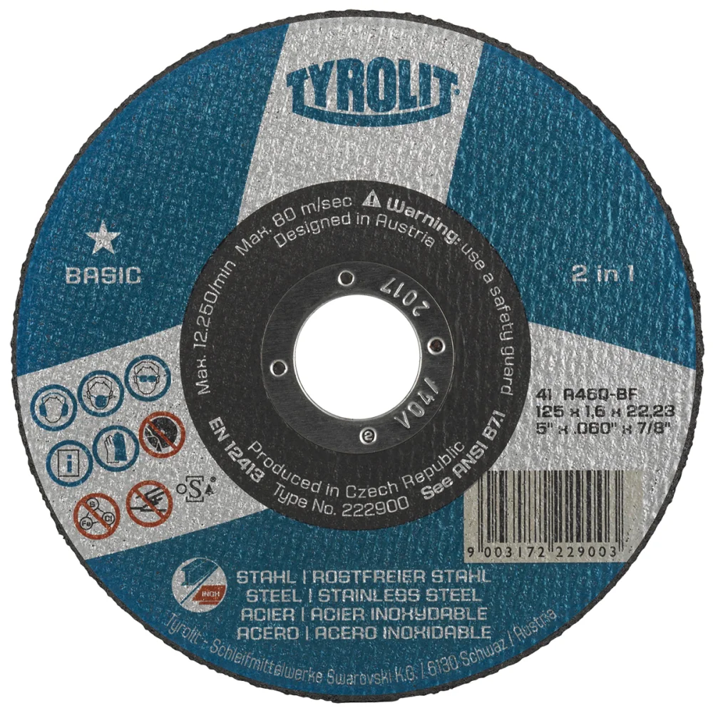 Disco Corte Aço Tyrolit 4.1/2X1/8X7/8 Basic