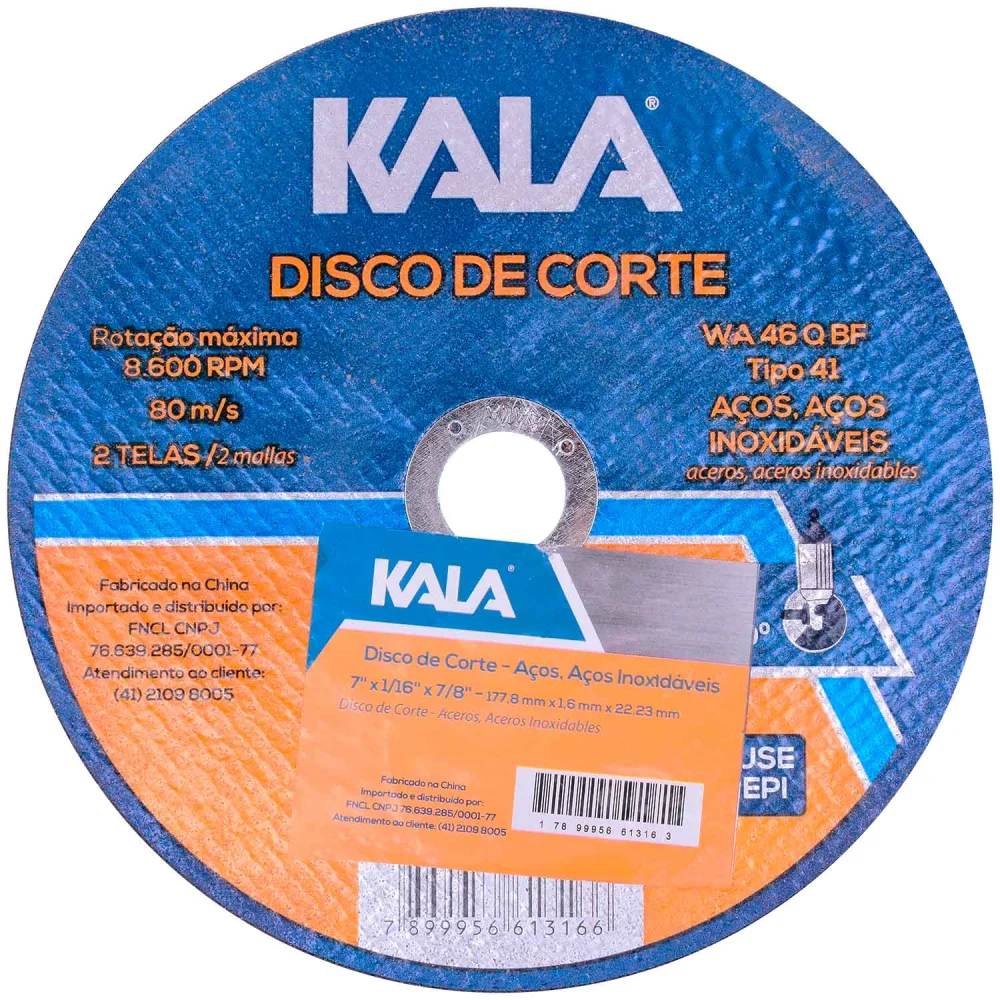 Disco de Corte Fino 2 Telas 7"x1/16" X 7/8" Kala