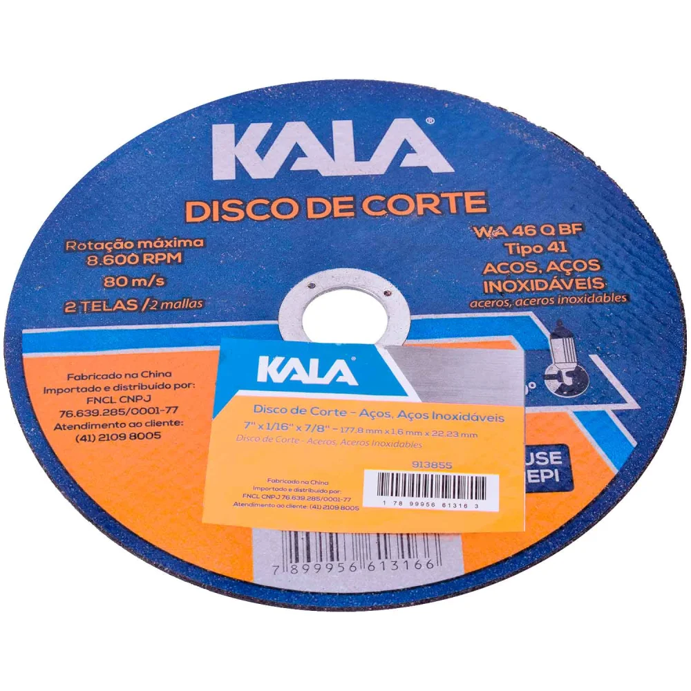 Disco Corte Fino Inox 7"X1,6Mmx22,2Mm Kala