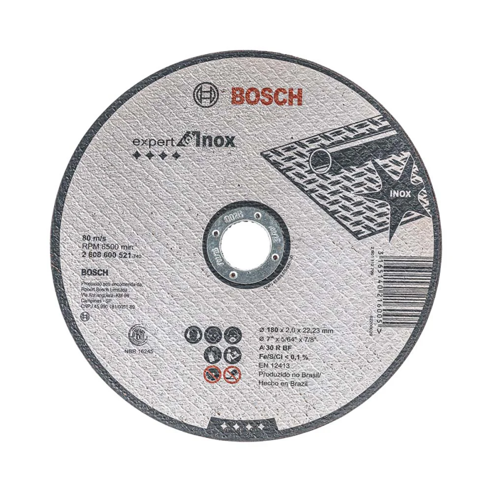 Disco de Corte Expert em Aço Inox Reto 7" 2Mm G30 Bosch