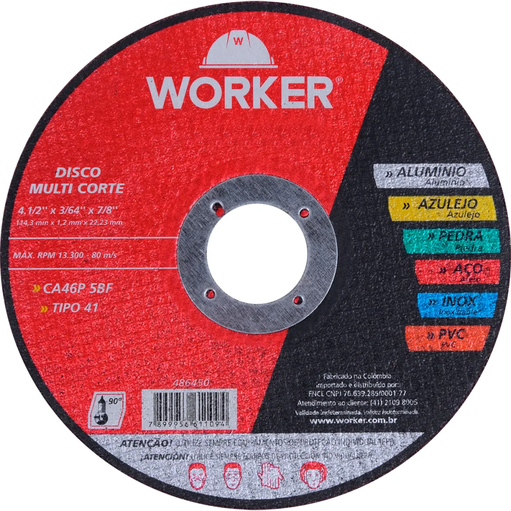 Disco de Corte Multiuso 4.1/2” Worker