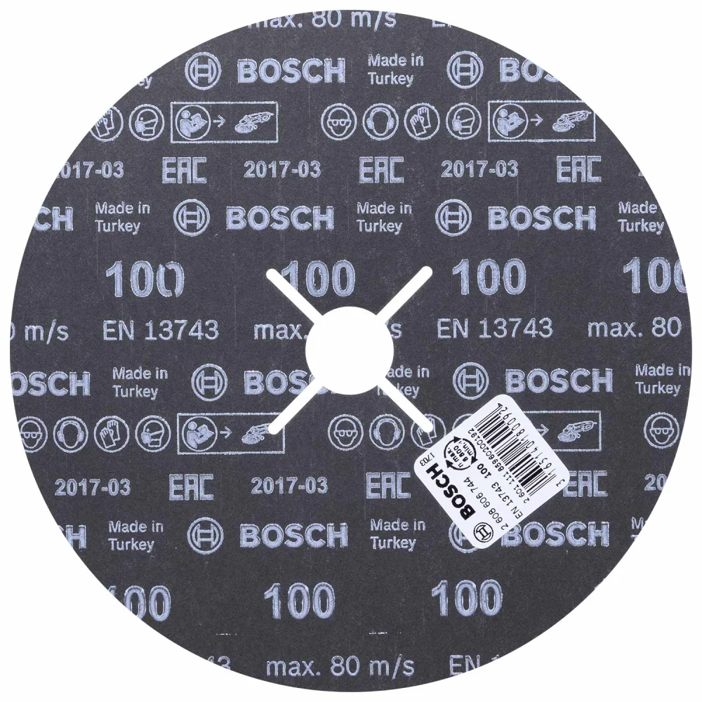 Disco de Lixa em Fibra 7" (180Mm) G100 Azul Best For Metal Bosch