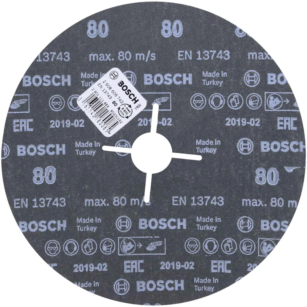 Disco de Lixa em Fibra 7" (180Mm) G80 Azul Best For Metal Bosch