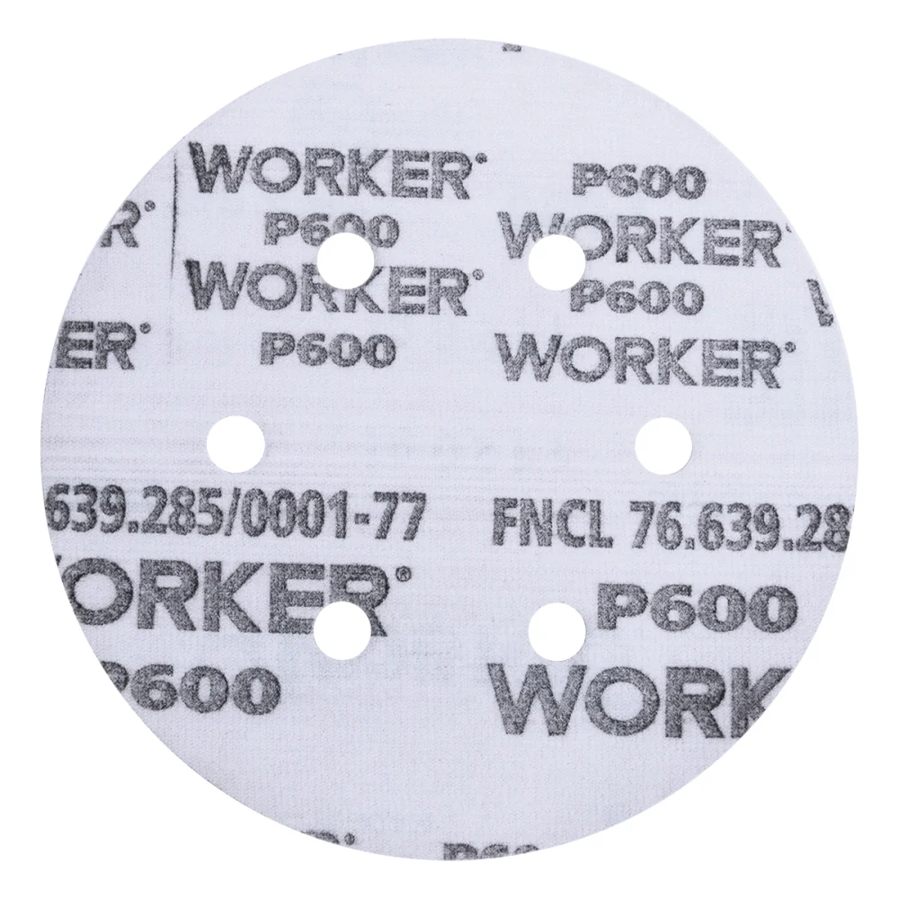 Disco de Lixa Tipo Velcro 6" 152Mm Grão 280 Worker