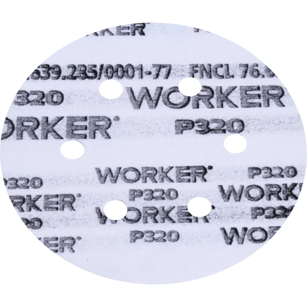 Disco de Lixa Tipo Velcro 6” 152Mm Grão 320 Worker