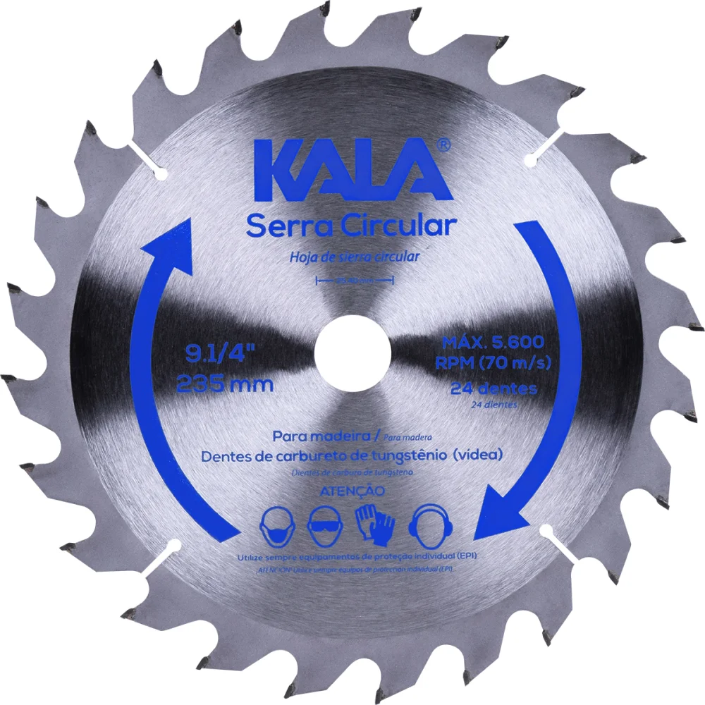 Disco Serra Circular 9.1/4" para Madeira 24 Dentes 5600Rpm Kala