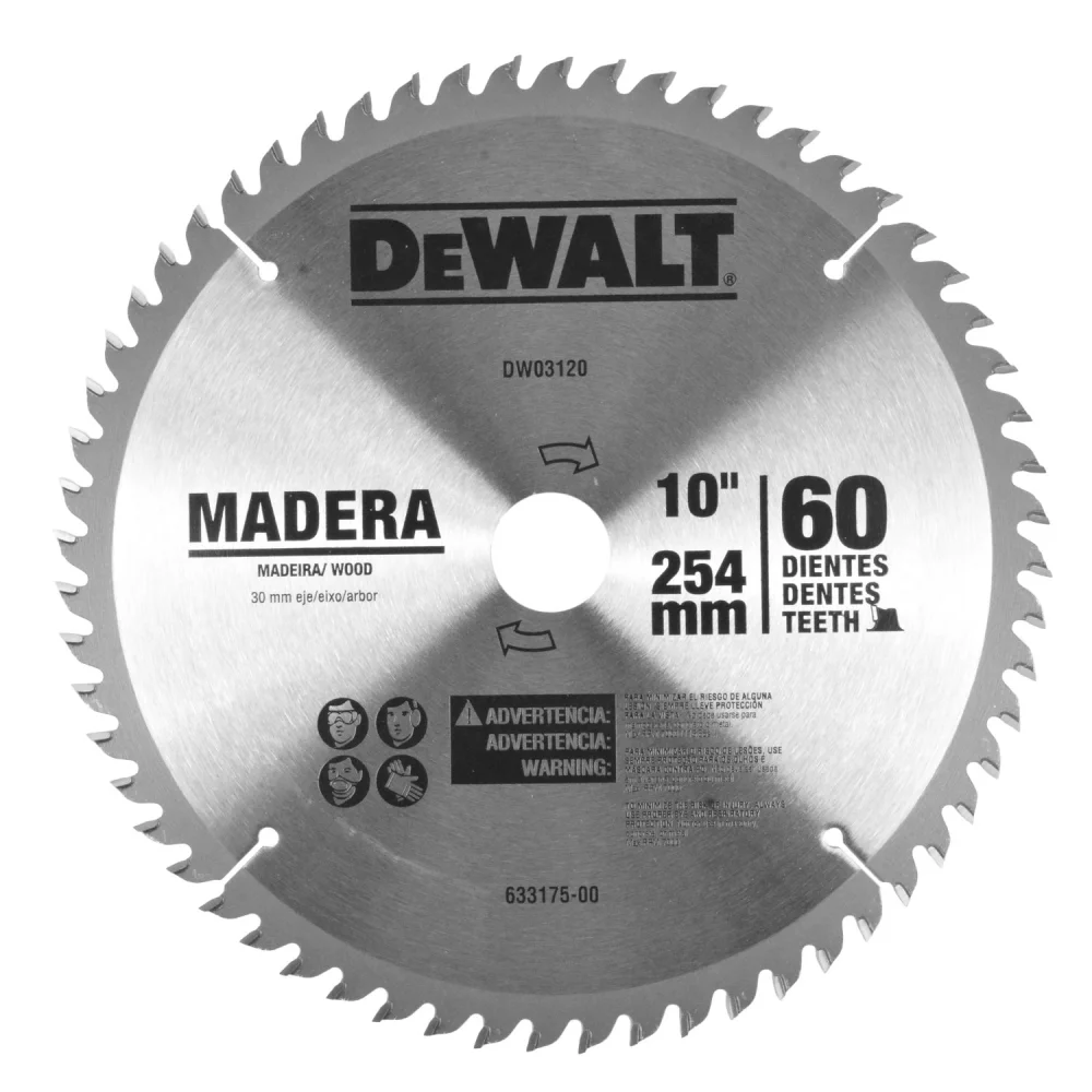 Disco de Serra para Madeira 254 MM 60 Dentes Dw03120 Dewalt