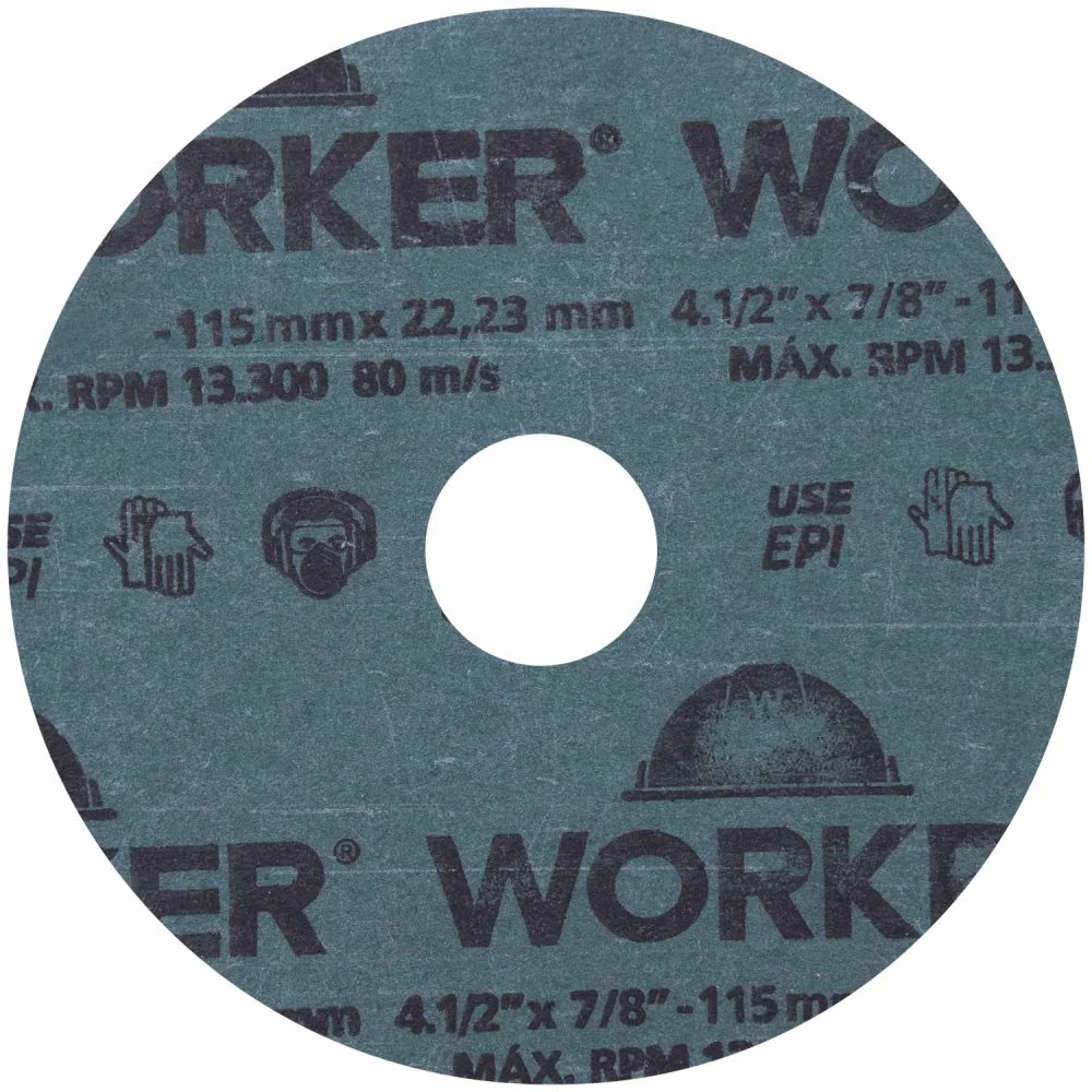 Disco de Lixa de Fibra 4.1/2" X 7/8" Grão 24 Worker