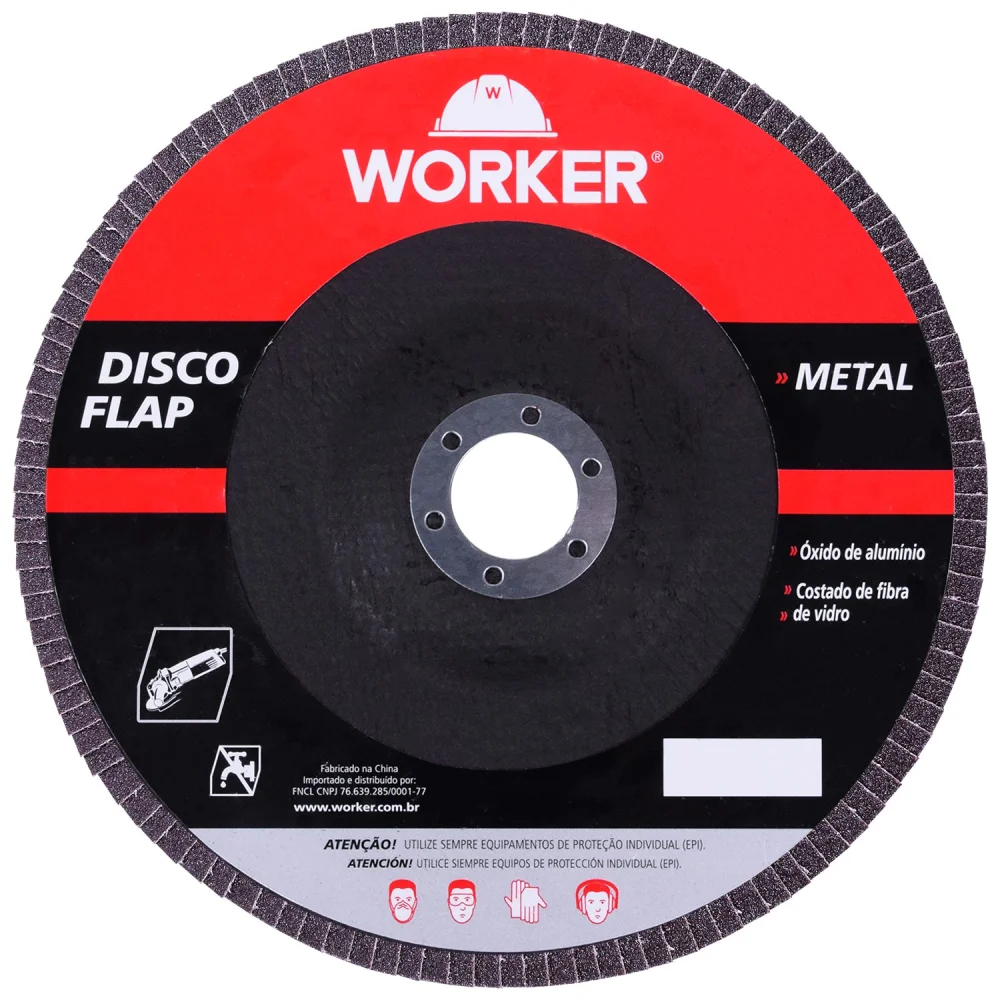 Disco Flap Curvo G120 17,8Mm X 22,2Mm Metal 1 Peça Worker