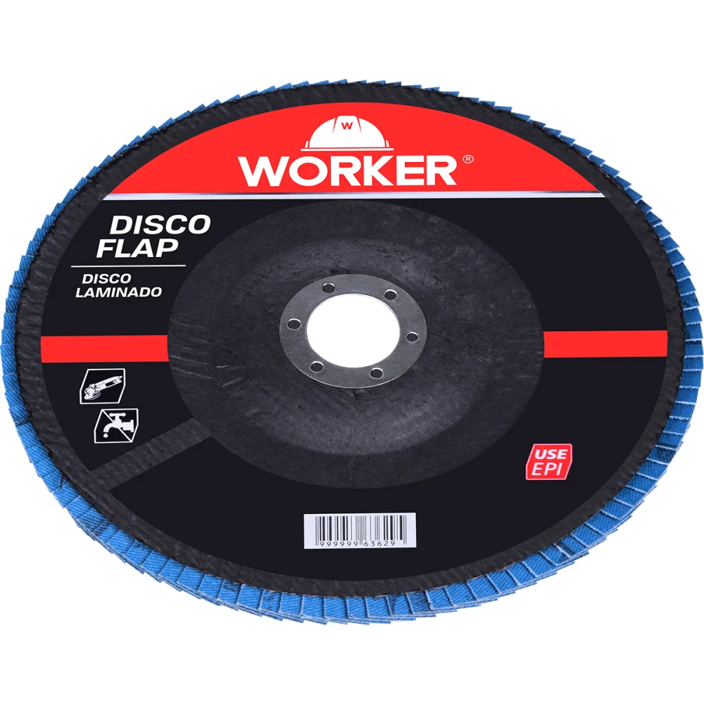 Disco Flap Inox Curvo Grão 120 7"x7/8" 8500Rpm Worker