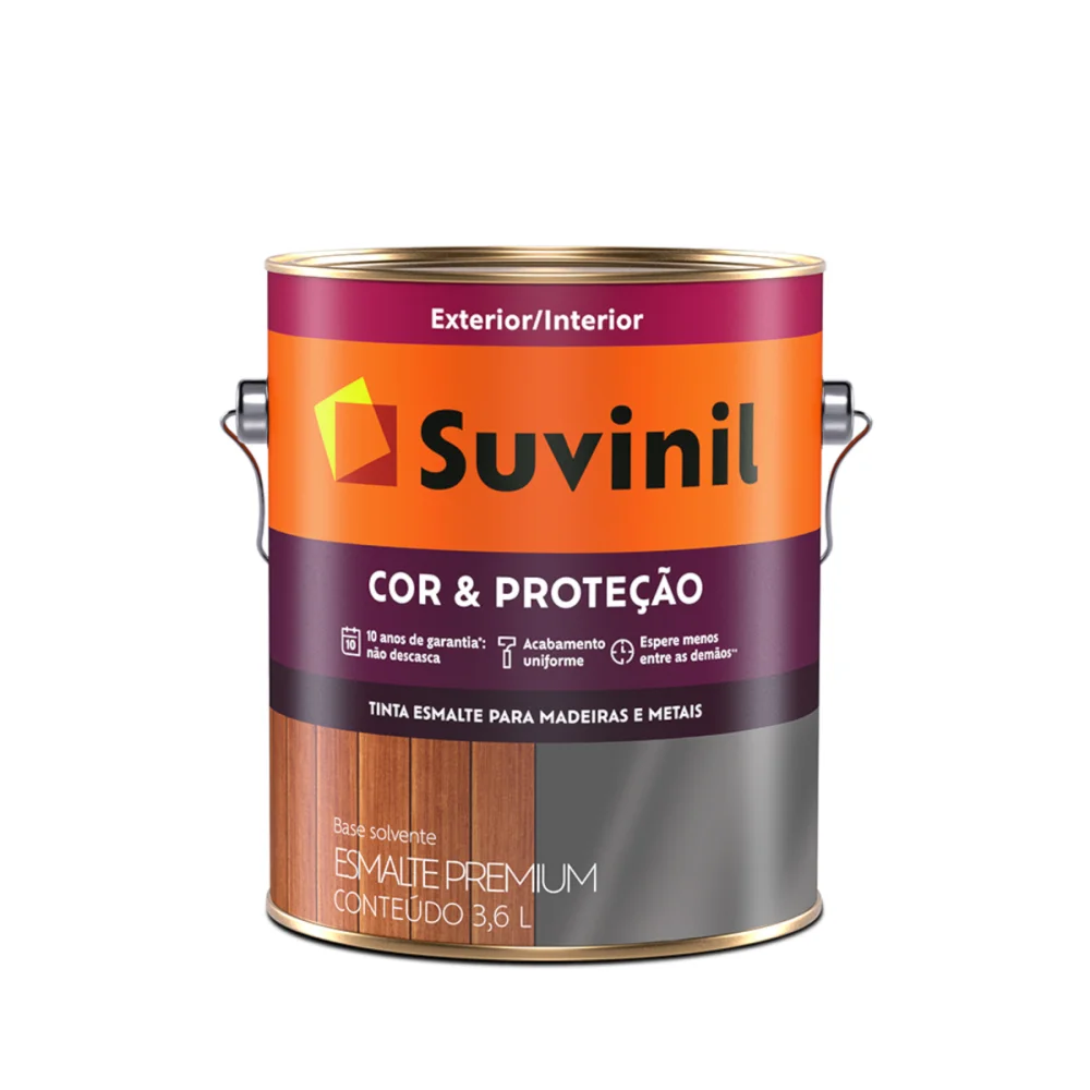 Tinta Esmalte Cor & Proteção Brilhante Preto 3,6L Suvinil