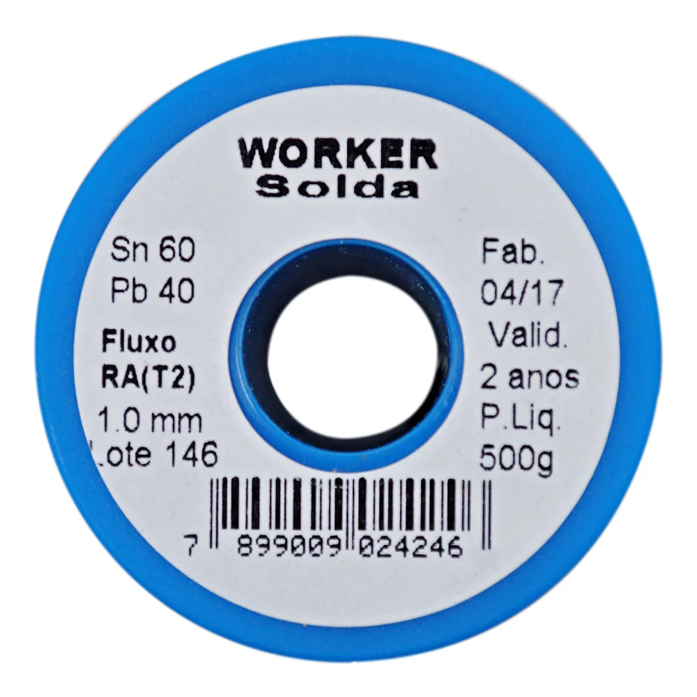 Fio de Estanho para Solda 1,0Mm 60X40 809 Worker - 500Gr Carretel