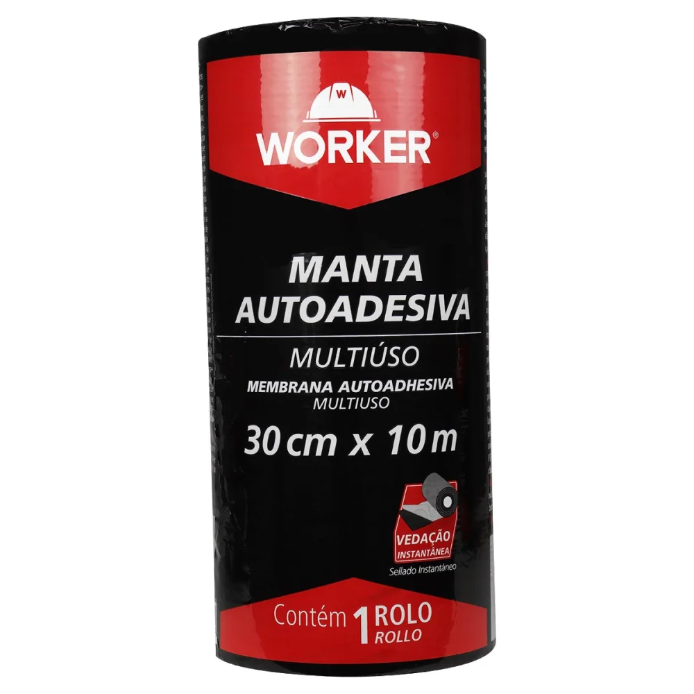 Fita Manta Asfáltica Autoadesiva Alumínio 30Cm X 10M Worker