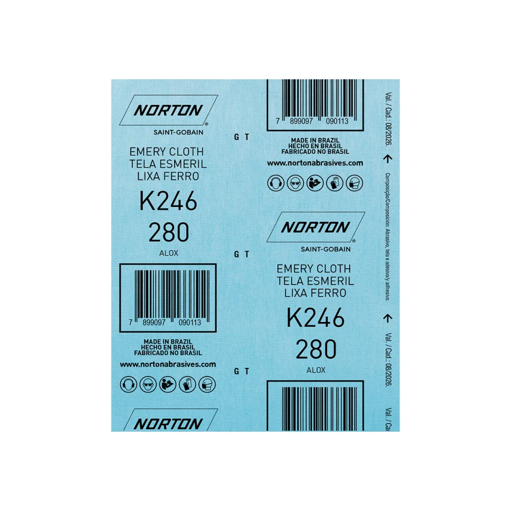 Folha de Lixa de Ferro K246 G280 225X275Mm Norton 