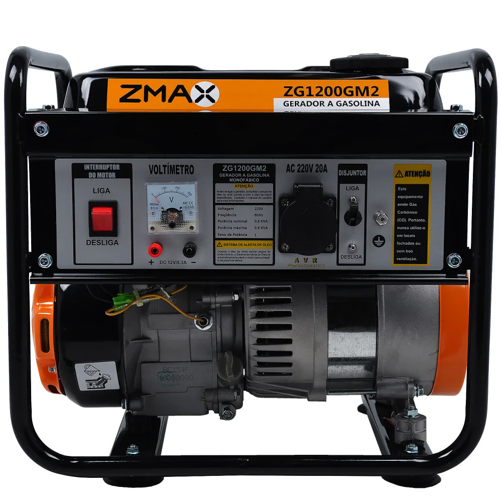 Gerador de Energia a Gasolina 0,9Kva Zg1200Gm2 Zmax - 220V