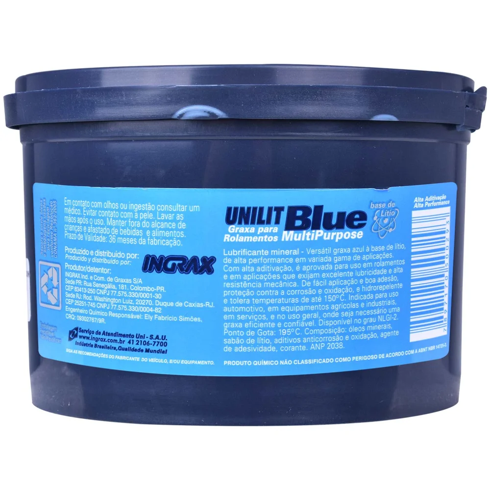 Graxa Azul Unilit Blue-2 500 Gramas Ingrax