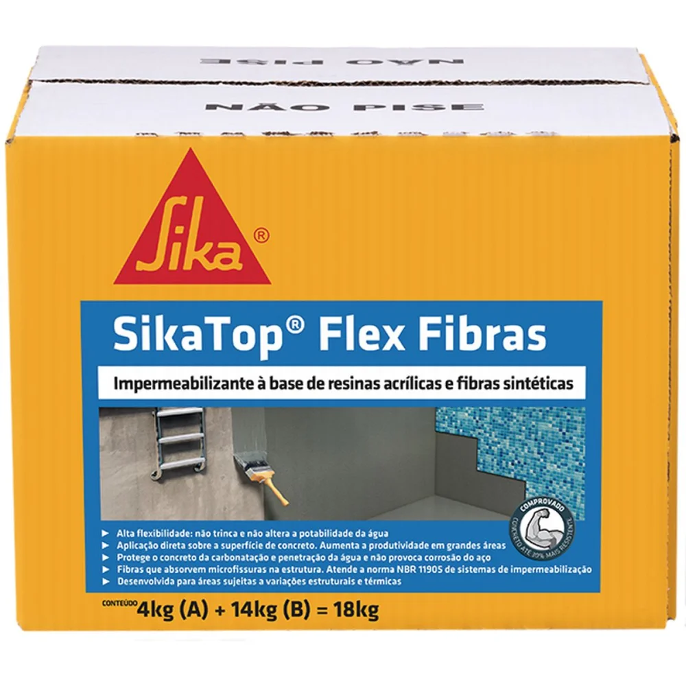 Impermeabilizante Sikatop Flex Fibras 18Kg da Sika