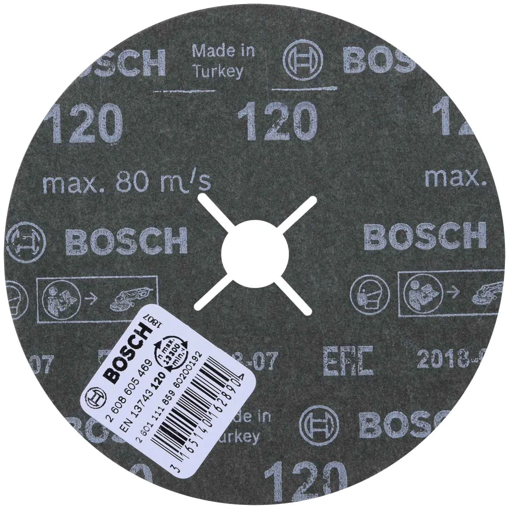 Lixa Disco Fibra P/ferro 4.1/2" G120 Prof Expert Metal Bosch