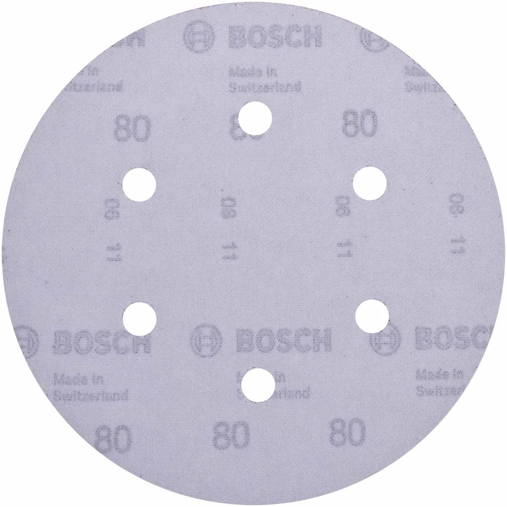 Lixa Disco Velcro para Madeira 5 Peças 150Mm G80 Bosch