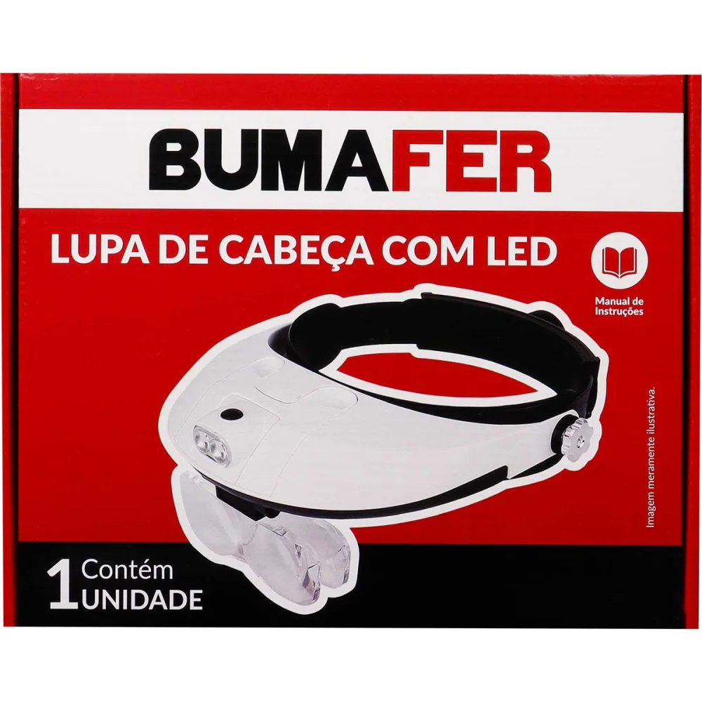 Lupa de Cabeça com Led Profissional Branco Bumafer