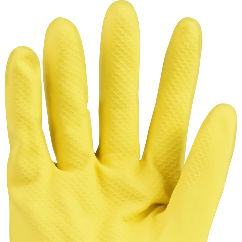 Luva de Látex Antiderrapante Flocada Amarela 9" G Worker