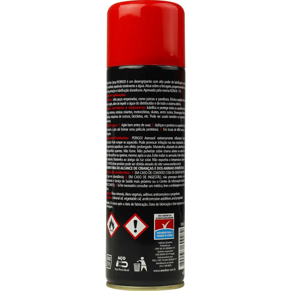Micro Óleo Spray Desengripante e Lubrificante 300Ml Worker