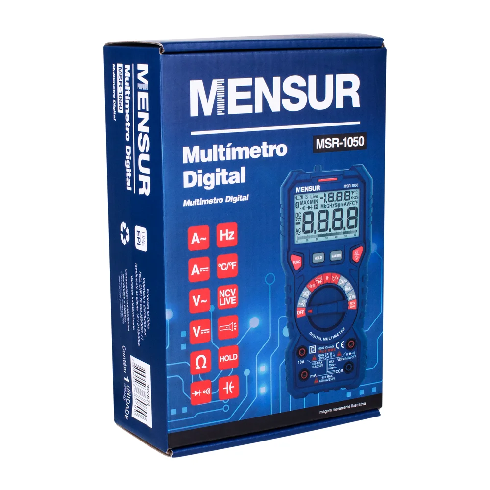 Multímetro Digital Msr-1050 da Mensur