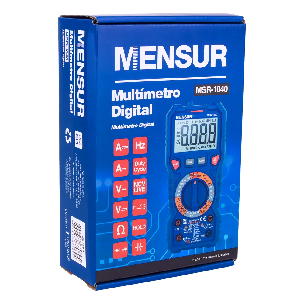 Multímetro Digital Msr-1040 da Mensur