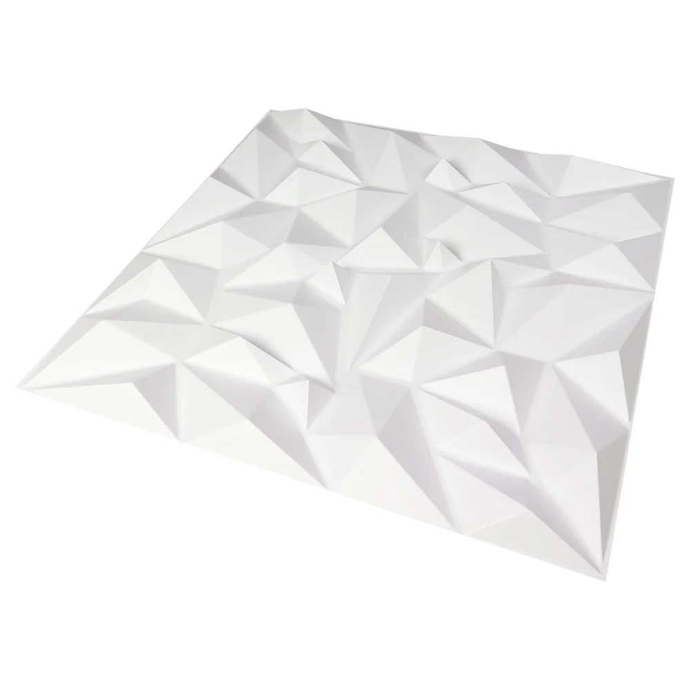 Placa 3D para Parede Pyramid Branca com 25 Peças 0,8Mm Kala