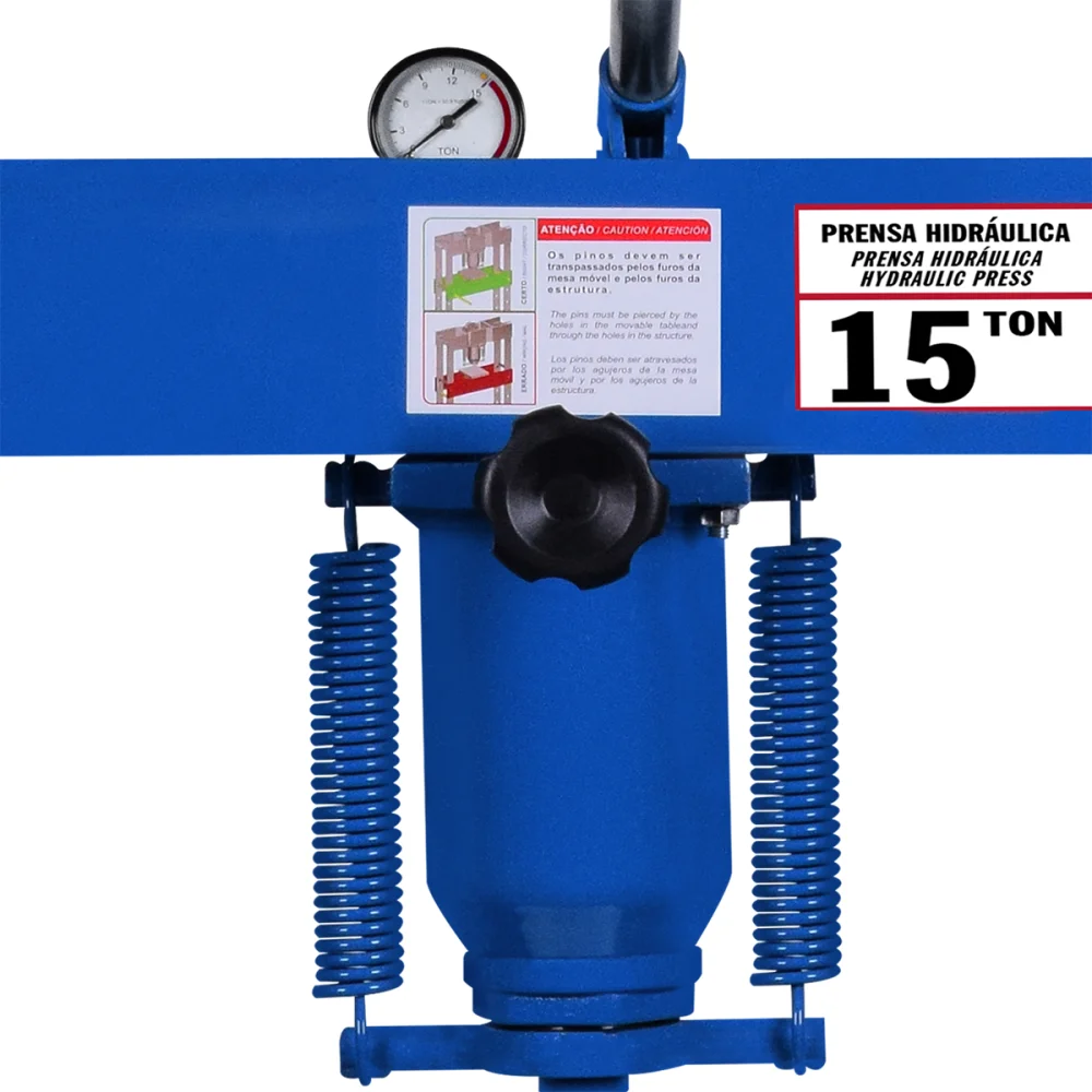 Prensa Hidráulica com Manômetro Azul 15T Bumafer